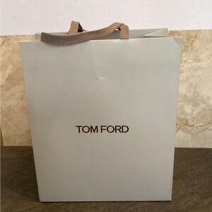 Tom Ford Light Gray Shopping Bag with Brown Handles